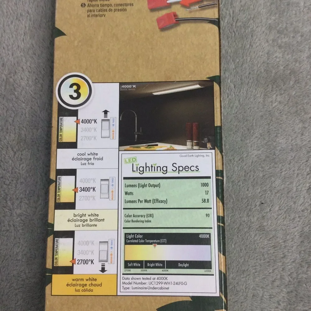 Good Earth Lighting 24 In. Direct Wire White LED Color‎ Temperature Changing